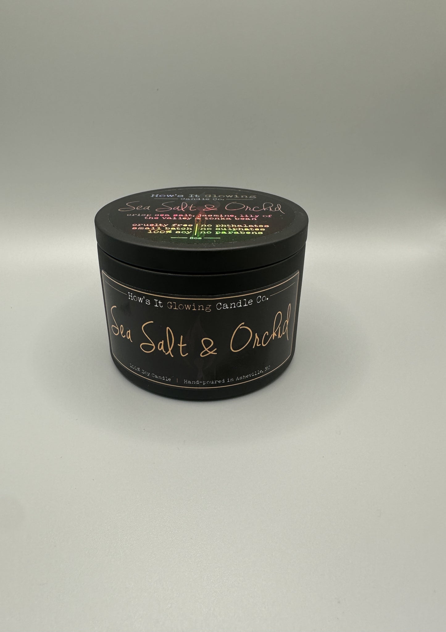 8 oz 100% Soy Candle - Sea Salt & Orchid