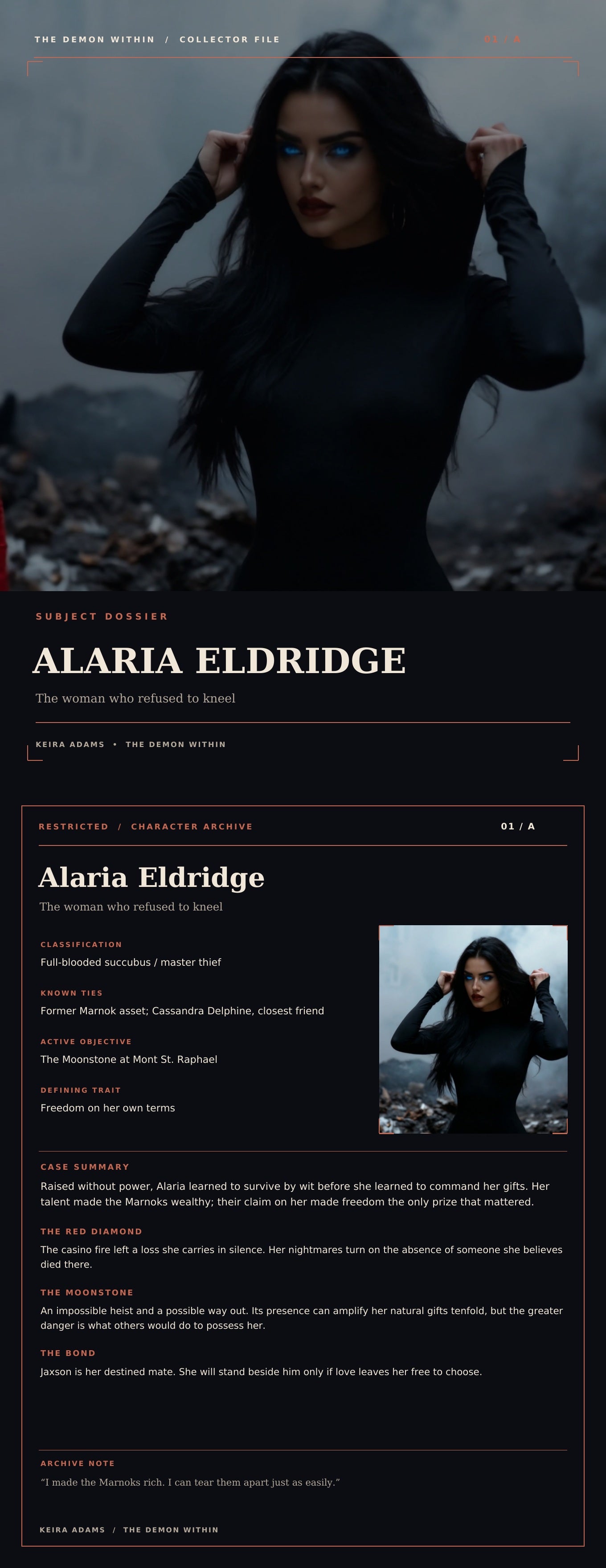 Alaria Eldridge Collector’s Dossier