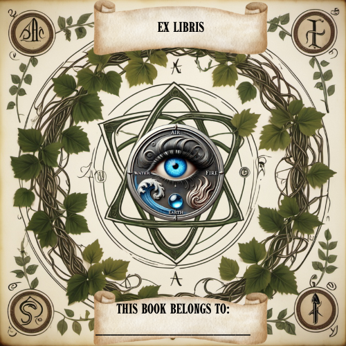 Hallowell Grimoire Bookplate 3 x 3