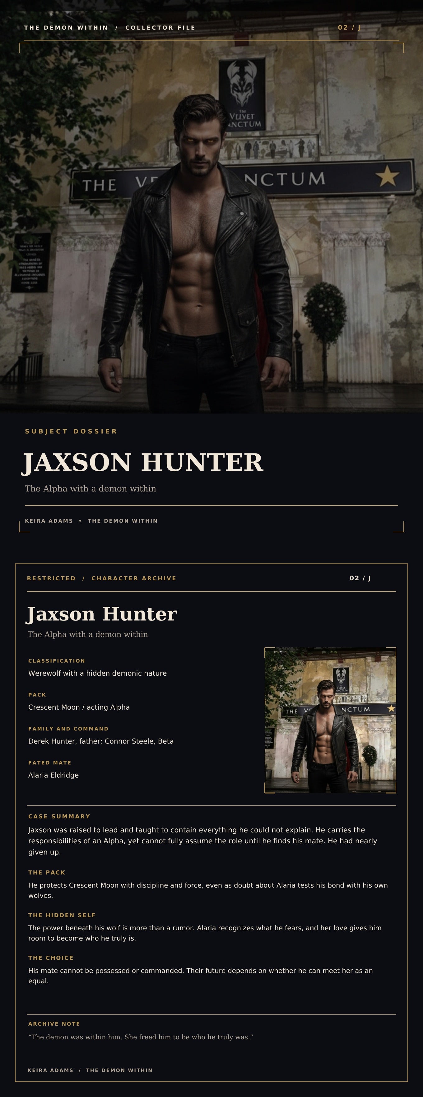 Jaxson Hunter Collector’s Dossier